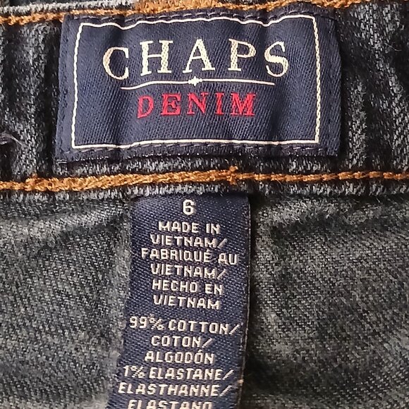 Chaps Jeans Size 6 Daniella Curvy Fit Straight Mid Rise Dark Blue Denim - Picture 7 of 8